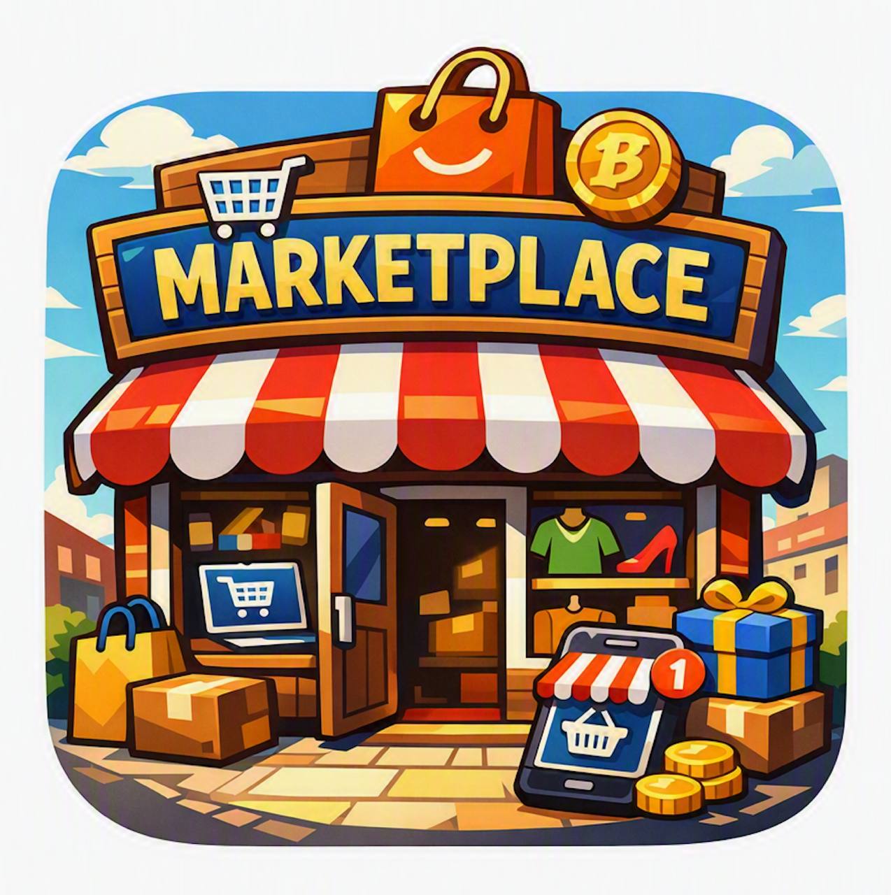 Marketplace Beach Store ilustrativo