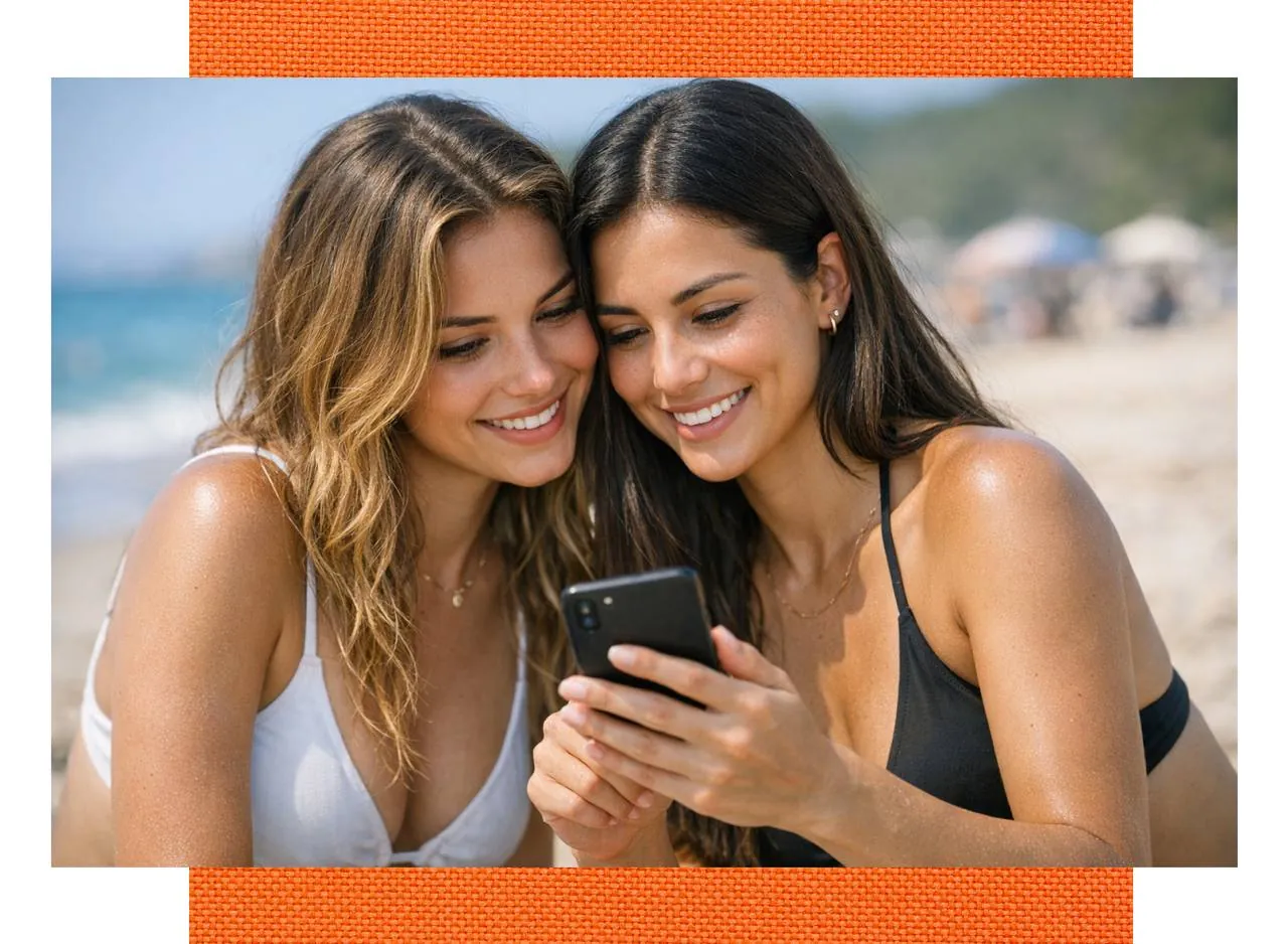 Amigas aproveitando a praia em Florianópolis com BeachPay