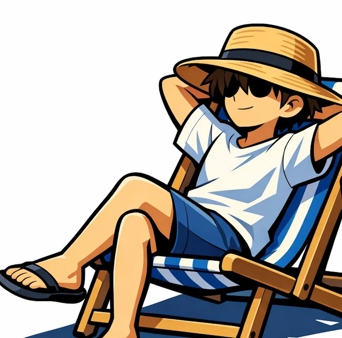 Usuário relaxando na praia com celular na mão